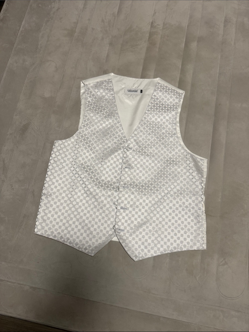 ***2/$15*** Joseph & Feiss Men's Silver Satin Polka Dot Vest